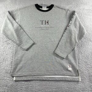 Vintage Tommy Hilfiger Crewneck Sweater Mens Medium‎ Gray Spellout Boxy Logo